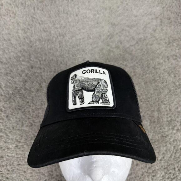 Goorin Bros Gorilla Hat Cap Snap Back Black Trucker Mesh Patch Mens One Size - Picture 2 of 12